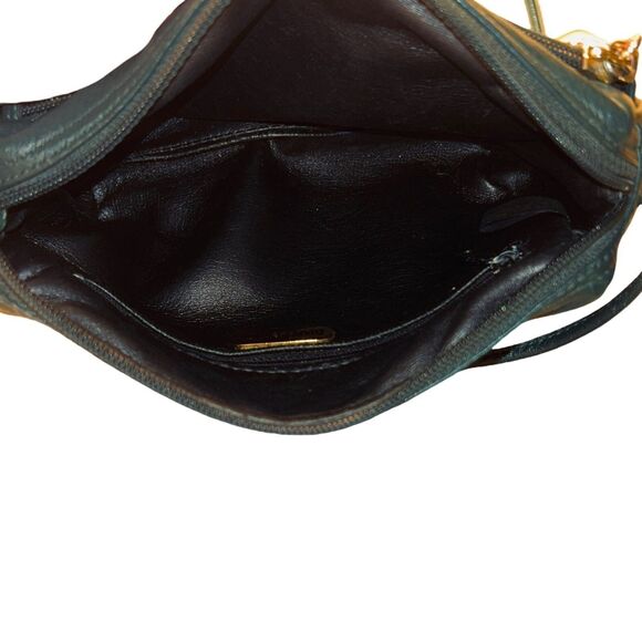 Giani Bernini Dark Green Pebbled Leather Small Crossbody Purse Shoulder Bag - Picture 12 of 12